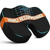 TushGuard Seat Cushion for Office Chair Memory Foam Non-Slip Cushion Back, Relief Chair Pad, Butt Pillow for Office, Car, Computer Desk, Black, X-Large