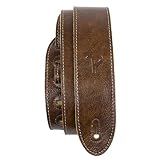 Perri's Leathers Italian Leather Guitar Strap, 41" to 56", Chestnut, Soft Deluxe, Adjustable, Reinforced Keyhole & Slots, Electric, Bass, Acoustic Guitar Straps Leather