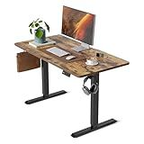 CubiCubi Electric Standing Desk, 48 x 24 Inches Height Adjustable Sit Stand Desk, Ergonomic Home Office Computer Workstation, Rustic Brown