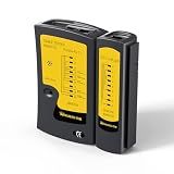 Network Cable Tester for LAN Ethernet Cable RJ45/RJ11/RJ12, Tests Cat5/Cat5e/Cat6/Cat6a/Cat7 UTP/STP Cables - Wire Mapping & Fault Finder for IT/Home (9V Battery Included)