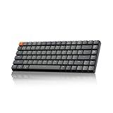 Keychron K3 Version 2, 84 Keys Ultra-Slim Wireless Bluetooth/USB Wired Mechanical Keyboard with White LED Backlit, Low-Profile Keychron Mechanical Brown Switch Compatible with Mac Windows