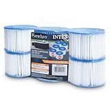 Intex 29011E Type S1 PureSpa Easy Set Pool Spa Hot Tub Filter Replacement Cartridges (6 Filters), Blue and White