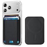 HiWe for MagSafe Wallet, Stronger Magnetic Wallet for iPhone 17/16/15/14/13/12 Series, 7 Cards Holder for Magnetic Phone Case, N52+ Magnets, RFID Vegan Leather Minimalist Slim, 1 Slot, Black & Black