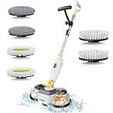 Cordless Electric Mop for Dewalt 20V Battery (NO Battery), 2 in 1 Electric Spin Mop & Electric Floor Scrubber Machine with LED Light & Water Spray,800 RPM Electric Mops for Floor(White)