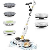 Cordless Electric Mop for Dewalt 20V Battery (NO Battery), 2 in 1 Automatic Spin Mop & Electric Floor Scrubber Machine with LED Light & Water Spray, 800 RPM Rotating Electric Mops for Floor Cleaning