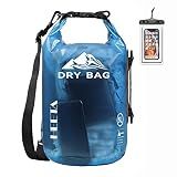 HEETA Dry Bag Waterproof Backpack with Phone Case (Transparent Blue, 5L)