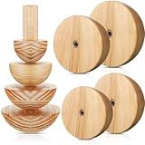 Doublefill 4 Pack Pottery Molds Plaster Molds Wood Pottery Tools with Handle for Ceramic Top Forms DIY Bowls Plate Dish Slump Press Art Making(Hemispherical,3.5'' 4.5'' 5.5'' 6.5'' Thickness 2.5'')