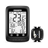 COOSPO GPS Cycling Computer BC107 & Bike Cadence/Speed Sensor BK467, Wireless Bike GPS Speedometer with 2.4 Inch Auto-Backlight Display, Bluetooth/ANT+ Bicycle Computer GPS Sync with Strava