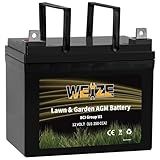 WEIZE Lawn Garden AGM Battery, 12V 350CCA BCI Group U1 SLA Starting Battery for Lawn, Tractors and Mowers, Compatible with John Deere, Toro, Cub Cadet, and Craftsman