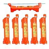 LAIESYA 5Pcs Hanging Line Level String levels Tools Used for Layout Brick Working, Site lining, Flooring Decking, Ground, Shed Base, Backyard, Fence, Pier Drainage Slopes Etc. (Red, Set B)