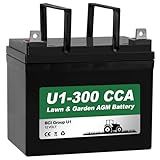 WEIZE Lawn Garden AGM Battery, 12V 300CCA BCI Group U1 SLA Starting Battery for Lawn, Tractors and Mowers, Compatible with John Deere, Toro, Cub Cadet, and Craftsman