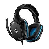 Logitech G432 Wired Gaming Headset, 7.1 Surround Sound, DTS Headphone:X 2.0, Flip-to-Mute Mic, PC (Leatherette) Black/Blue