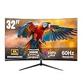 ZZA 32" 4K Curved Gmaing Monitor - UHD（3840 * 2160） 60Hz Computer Monitor, Immersive Gaming Experience with Refresh Rate, VA Panel, 3000R and Adptsync Premium | HDR10 | 100% sRGB | 3840x2160
