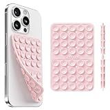 Klearlook Silicone Double-Sided Suction Cup Phone Case Detachable Mount, Sticky Phone Grip with Higher Suction Power for iPhone, Hands-Free Phone Accessories Holder for Selfies and Videos, Light Pink