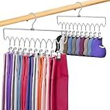 Legging Organizer for Closet Organizers and Storage, 2 Pack Metal Hat Holder Yoga Pants Hangers with 20 Rubber Clips, Skirt, Bra, Baseball Cap,Space Saving Hanger College Dorm Essentials for Girl Guy