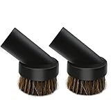 2 Pcs Black Round Dust Brush 1.25'' Vacuum Hose 25mm Horse Hair for Most Vacuum Cleaners Accessories