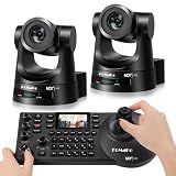 FoMaKo 20X Optical Zoom AI Auto Tracking NDI PTZ Camera Bundle for Church Worship, Video Conferencing & Live Streaming (BN202)
