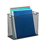 Mind Reader Vertical File Storage, Desktop Organizer, Hanging Files, Office, Metal Mesh, 12.25"L x 5.5"W x 10"H, Black