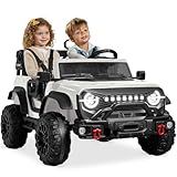 Best Choice Products Kids 24V 2-Seater Electric Ride On Car Truck w/ 132lb Weight Capacity, Parent Control, Bluetooth, LED Lights - White