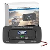 PANGAEA RV Carbon Monoxide & Propane Dual Gas Detector - Hard-Wired DC 12V, Large LCD Display, 85dB Loud Alarm, Easy Reset/Test Button - Ultimate Safety for Your Adventures (Flush Mount - Black)