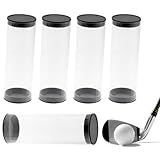 TWZKXC 5 Pack Clear Tube Golf Ball Storage Case, Golf Barrel Clear Tubes, Portable with Caps Golf Ball Cases for Home Store Display Use, Thickened Material, 1.8 Inch