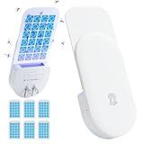 Flying Insect Trap, 2 in 1 Indoor Plug-in Fruit Fly Trap, 1 Trap White and 6 Glue Cards, Fruit Fly Traps for Gnat, Moth, Mosquito, Suitable for Every Part of The Home