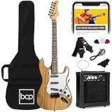 Best Choice Products 39in Full Size Beginner Electric Guitar Starter Kit w/Case, Strap, 10W Amp, Strings, Pick, Tremolo Bar - Natural