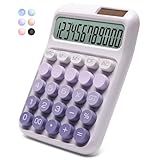 NGIFERA Desk Calculator,12 Digits, Large LCD Display,Big Buttons,Solar and Battery Dual Power Desktop Calculators,Cute and Aesthetic,Suitable for Office and Study (Ombre Purple, M)