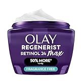 Olay Retinol Night Cream for Women, MAX, Anti-Aging Face Mousturizer, Fragrance-Free, Non Greasy - Anti-Wrinkle, Smooth Fine Lines, Hydrating Skin Care - Triple Collagen Cream, Niacinamide, 2.6oz