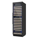 200 Bottle Dual Zone Wine Fridge，24 Inch Large Capacity Wine Refrigerator Freestanding or Built-In, Wine Cooler with Upgraded Compressor, Intelligent Temperature Memory, Low Noise and Fast Cooling