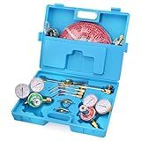 Stark USA Portable Oxygen Acetylene Welder Include Nozzles Cutting Torch, Gauge, Regulators Set With 15'ft Hose, Carrying Case