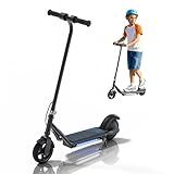 Kids Electric Scooter, 10MPH Max Speed,LED Display, Double Brake, Magnetic Charging, Pedal Light, 150W Motor, Electric Scooter for Kids Aged 6-12 (10MPH Max Speed, Black)