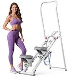 MERACH Stair Stepper for Home Gym Exercise, New Version Vertical Climber Machine for Full-Body Workout, Compact Folding Cardio Exercise Climber with Extended Step Range, Adjustable Handlebar & Pedals