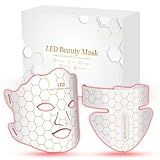 Yahi Red Light Therapy Mask for Face & Neck, 7-in-1 LED Light Therapy Mask with 850nm NIR, Lightweight Portable for Home & Travel, Rechargeable for Anti-Aging, Skin Firming & Revitalizing Glow, White