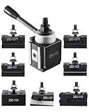 VEVOR Quick Change Tool Post Set, 8 Pcs, Includes Lathe Tool Holders, Tool Post with Turning Tool Holder Accessories, Fit for Mini Lathe & Metal Lathe 6"-12" Swing, Durable Steel Material