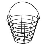 KOFULL Golf Ball Metal Range Basket Golfball Container with Handle - Can Hold 50 Balls