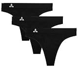Balanced Tech Women's Seamless Thong Panties 3-Pack - Black - Small