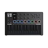 Arturia MiniLab 3, 25 Slim-Key USB-C Midi Controller with 5-Year Warranty, 8 Backlit LED Pads, 8 Knobs, 4 Faders, Midi Out, Built-in Arpeggiator, Chord mode and Software Bundle - Deep Black