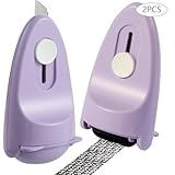 Wejoin Identity Theft Protection Roller Security Stamp 2Packs - Guard Your ID with Refillable Ink, Built-in Cutter & Flip Cover Design, Compact Privacy Safety Tool for Document, Mail, etc. (Purple)