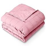 Bare Home Weighted Blanket Twin or Full Size 10lb (40" x 60") - All-Natural 100% Cotton - Premium Heavy Blanket Nontoxic Glass Beads (Light Pink, 40"x60")