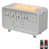 Humifall Noise Humidifier, Speaker with Simulation Flame, 8 White Noise Effect, Aroma Humidifier, Deeper Sleep (1PCS, USB)