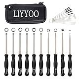 LIYYOO Carburetor Adjustment Screwdriver Tools, Carburetor Adjusting Tool (10pcs) for Common 2 Cycle Carburator Small Engine Carburetor Adjusting Tool with Carburetor Cleaning Brush Needle Kit