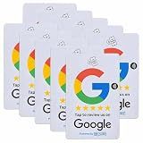 Revuzee Review Tap Card for Google (10 Pack) | NFC and Custom QR Code Sign for Business | Includes Analytics and Customizable Landing Page | Same Size as a Standard Credit Card | (White)