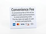 12pk Convenience Fee Credit Card Payment Signs, 3% Fee, Countertop Display, Business Payment Signs, Credit Card Logos and Contactless Icon, Retail Payment Policy