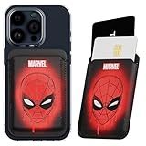 Marvel Spider-Man Magnetic Card Holder Wallet Magnetic Phone Wallet for iPhone 15/14/13/12 and Compatible with Magsafe Cases Spider-Man Stuff and Gifts for Fans. (Spidey Face)