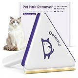 DELOMO Upgraded 3-in-1 Pet Hair Removal Tool: Versatile Dog & Cat Hair Remover – Carpet Rake for Multi-Surface – Reusable Pet Hair Remover for Carpet, Couch, Furniture, Clothes, Car Mats, Pet Bed