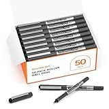 Shuttle Art RollerBall Pens, 50 Pack Black Fine Point Roller Ball Pens, 0.5mm Liquid Ink Pens for Writing Journaling Taking Notes School Office