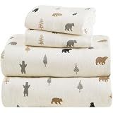 Comfort Spaces 100% Cotton Flannel Sheets Queen Size, Ultra Soft, 4 Pcs