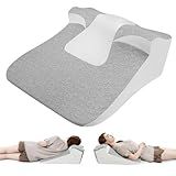 Bed Wedge Pillow for Sleep Apnea, Acid Reflux & Snoring Relief, Post-Surgery Recovery Pillow with Ergonomic 3-in-1 Certified Memory Foam for Back, Neck & Head Support, Ideal for Back & Side Sleepers