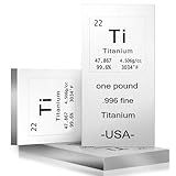 Landhoow Metal Bar 1lb Laser Engraved. 999 Pure Bullion Bar Paper Weights for Office Metal Paperweight with Chemistry Element for Collectible Gifts(Titanium)